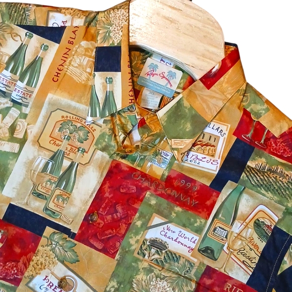 reyn spooner Other - Reyn Spooner Hawaiian Traditionals, Regency‎ Cotton Linen Wine Theme Xlarge